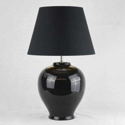 Lampada da tavolo - KELANTIS BLACK GRANDEUR - Autark 76 Bt. - in metallo / in tessuto / in ceramica