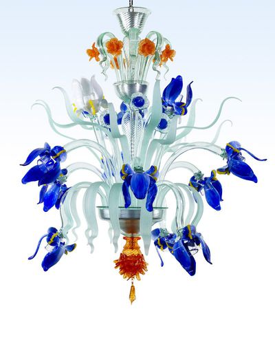 Lampadario classico - IRISBLU - BOTTEGA VENEZIANA - in vetro soffiato / in vetro di Murano / da 12 lampadine