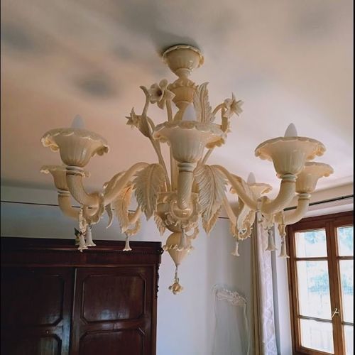 Lampadario classico - ALGIEBA AMBRA - BOTTEGA VENEZIANA - in vetro soffiato / in vetro di Murano / da 6 lampadine