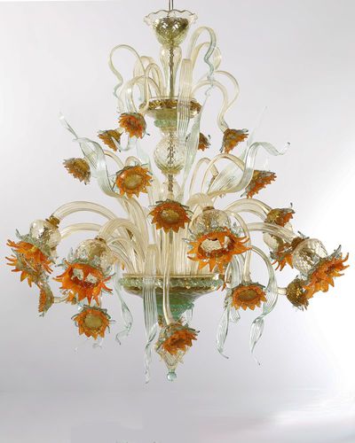 Lampadario classico - GRAND-GIRASOLI - BOTTEGA VENEZIANA - in vetro soffiato / in vetro di Murano / da 8 lampadine
