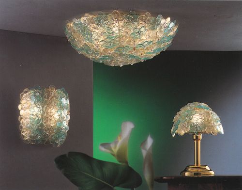 Plafoniera contemporanea - FIORI ORO PL - BOTTEGA VENEZIANA - rotonda / in vetro di Murano / LED