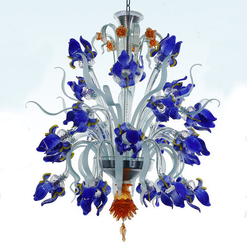 Lampadario classico - IRISBLU-24 - BOTTEGA VENEZIANA - in vetro soffiato / in vetro di Murano / contract