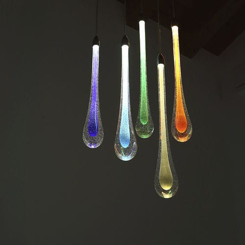 Lampada a sospensione - GOCCIA COLORATA - BOTTEGA VENEZIANA - in vetro soffiato / contemporanea / con cavo