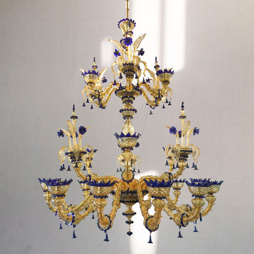 Lampadario in stile - Rezblue - BOTTEGA VENEZIANA - in vetro soffiato / in vetro di Murano / contract