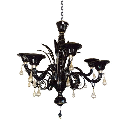 Lampadario classico - AMOS - BOTTEGA VENEZIANA - in vetro soffiato / foglia d'oro / da 6 lampadine
