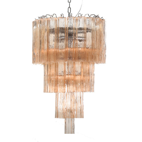 Lampadario vintage - Melba - BOTTEGA VENEZIANA - in vetro soffiato / in vetro di Murano / in metallo cromato