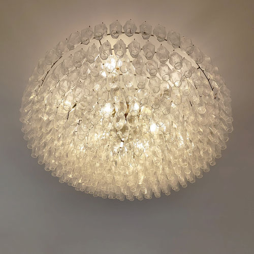 Lampadario vintage - Poliedri cristallo - BOTTEGA VENEZIANA - in cristallo / in vetro di Murano / da 12 lampadine