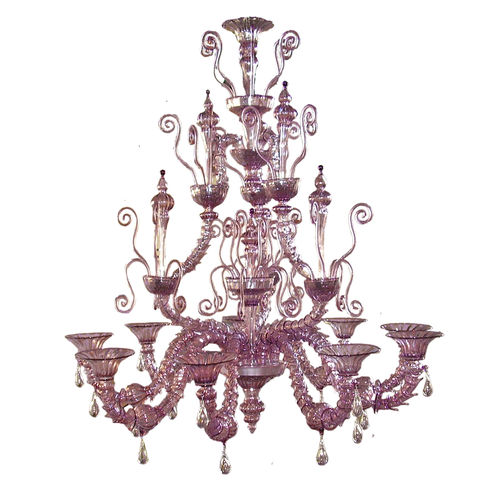 Lampadario stile veneziano - IMPERIO - BOTTEGA VENEZIANA - in vetro soffiato / in vetro di Murano / da 12 lampadine