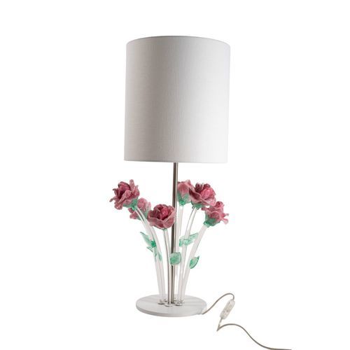 Lampada da tavolo - Roseto - BOTTEGA VENEZIANA - in cromo / in vetro di Murano / in stile