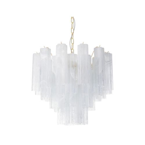 Lampadario vintage - ANNALISA ALABASTRO - BOTTEGA VENEZIANA - in vetro di Murano / da 5 lampadine / contract