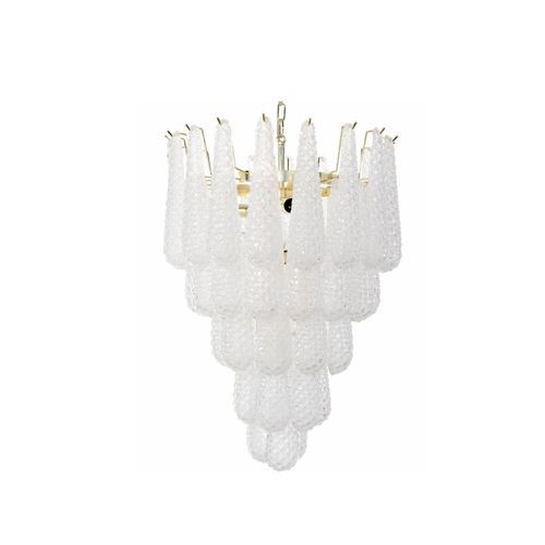 Lampadario vintage - GOCCIA VINT - BOTTEGA VENEZIANA - in cromo / in vetro / da 7 lampadine