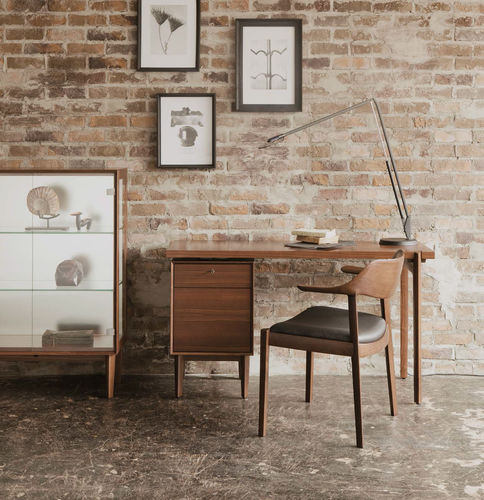 Scrivania contemporanea - WING LUX - CondeHouse - in rovere / in noce / con contenitore