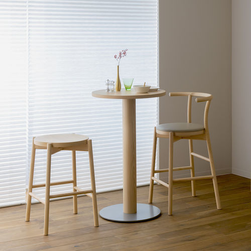 Tavolo alto contemporaneo - KOTAN  - CondeHouse - in frassino / in linoleum / con supporto in metallo