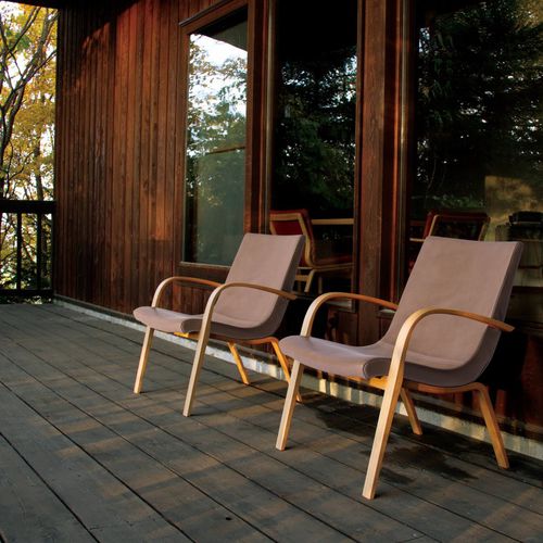Poltrona contemporanea - LINUS Living - CondeHouse - in tessuto / in pelle / in legno