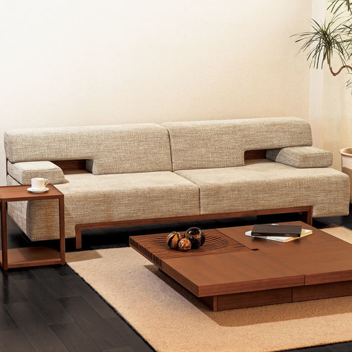 Divano contemporaneo - ATILLA LUX - CondeHouse - in tessuto / in pelle / con braccioli