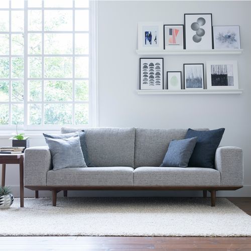Divano contemporaneo - WING LUX 230 - CondeHouse - in tessuto / in pelle / grigio