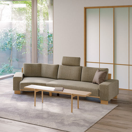 Divano contemporaneo - RS - CondeHouse - in tessuto / in pelle / con braccioli