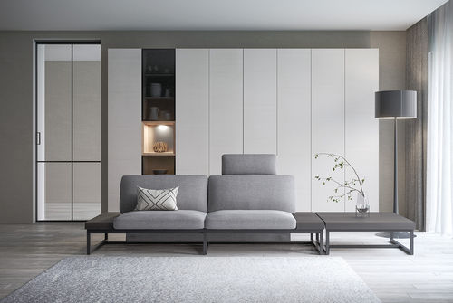 Divano contemporaneo - SESTINA LUX Living (17) KD - CondeHouse - in tessuto / in pelle / senza braccioli