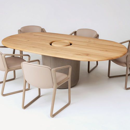 Tavolo da pranzo contemporaneo - ONE - CondeHouse - in rovere / con supporto in faggio / ovale