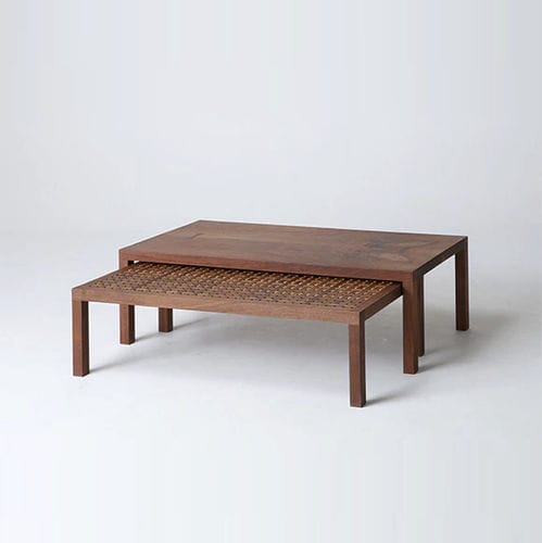 Tavolino basso contemporaneo - IPPONGI Kioritaku - CondeHouse - in rovere / in noce / con supporto in quercia