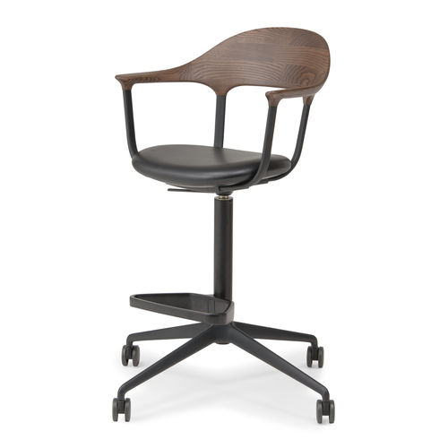 Sedia da ufficio contemporanea - FOUR  - CondeHouse - da interno / in pelle / in legno