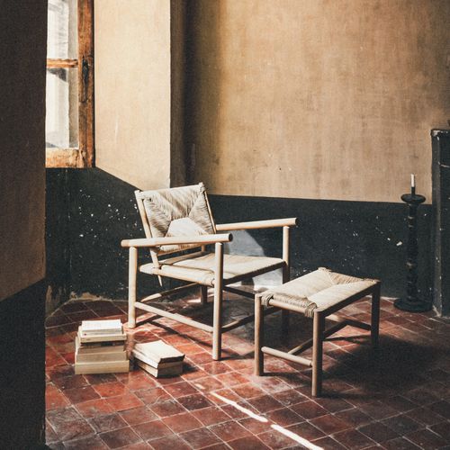Poltrona contemporanea - BERGIERIO - Midi - in paglia / in rovere / bergère