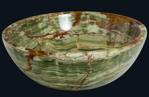 Lavabo da appoggio - GREEN ONYX - INDIA STONE EXPORT - in composito / singolo / rotondo