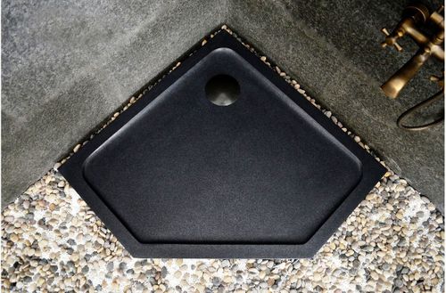 Piatto doccia d'angolo - Black Granite - INDIA STONE EXPORT - piastrellabile / in ceramica