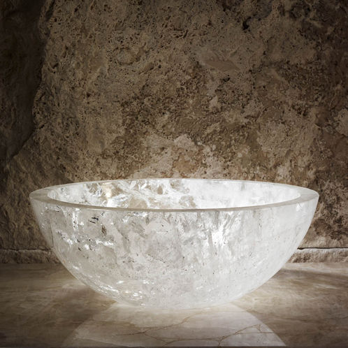 Lavabo da appoggio - WHTIE CRYSTAL - INDIA STONE EXPORT - in composito / singolo / rotondo