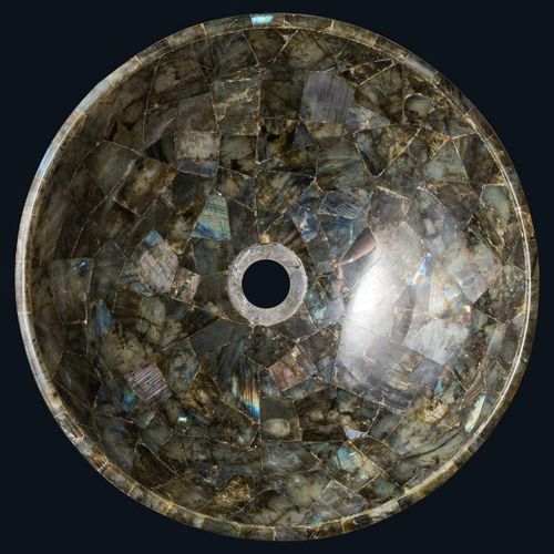 Lavabo da appoggio - LABRADORITE VESSEL - INDIA STONE EXPORT - in composito / singolo / rotondo