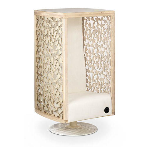 Poltrona contemporanea - SSHHH 8 - EVAVAARA DESIGN - in frassino / in vetro curvato / imbottita