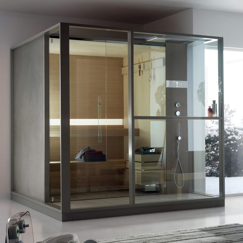Sauna finlandese - LOGICA S - EFFE - per uso residenziale / in hemlock / in vetro temprato