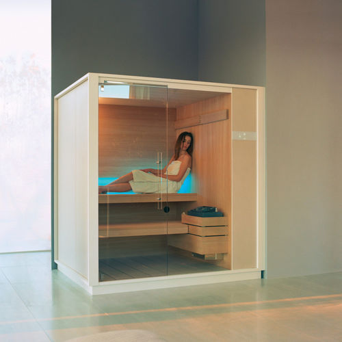 Sauna finlandese - ONE S - EFFE - per uso residenziale / in hemlock / in vetro temprato