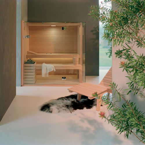 Sauna finlandese - SKY CORNER - EFFE - per uso residenziale / in hemlock / in vetro