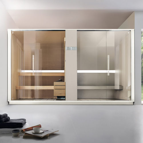 Sauna hammam - LOGICA SH - EFFE - per uso residenziale / in hemlock / in vetro