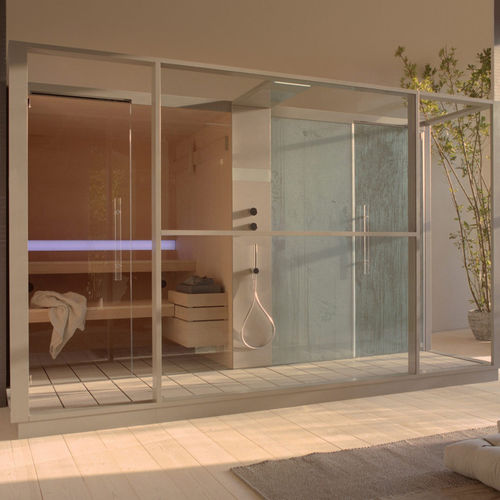 Sauna hammam - LOGICA - EFFE - per uso residenziale / in hemlock / in vetro