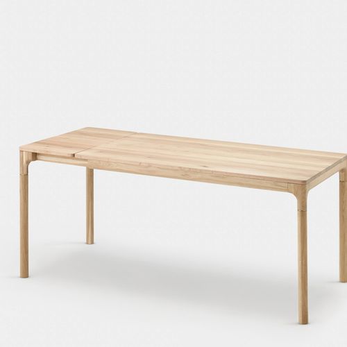 Tavolo da pranzo allungabile - The Extentable - LITOOC - contemporaneo / in rovere bianco / con supporto in quercia