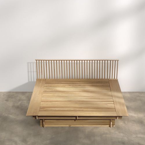 Letto matrimoniale - Ole - LITOOC - contemporaneo / con testiera / con base contenitore