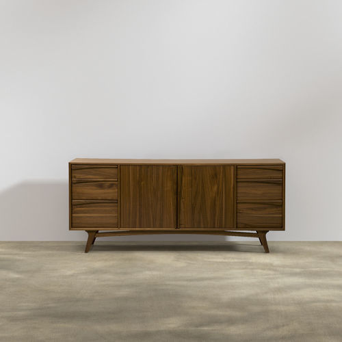 Credenza contemporanea - Finn - LITOOC - in noce / con cassetti / su misura