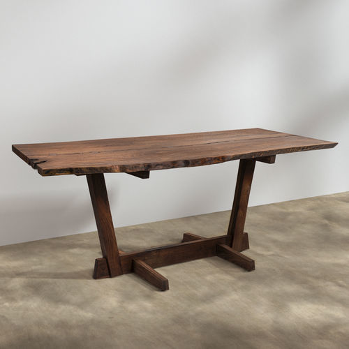 Tavolo da pranzo contemporaneo - Lou Slab - LITOOC - in noce / con supporto in legno / su misura