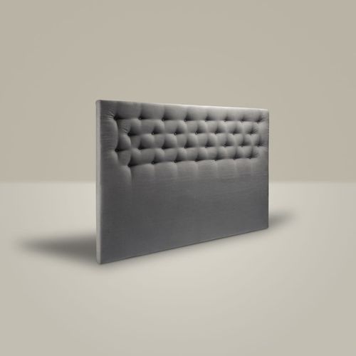 Testiera per letto matrimoniale - BUTTONED - Mattsons Beds - contemporanea / in tessuto / grigia