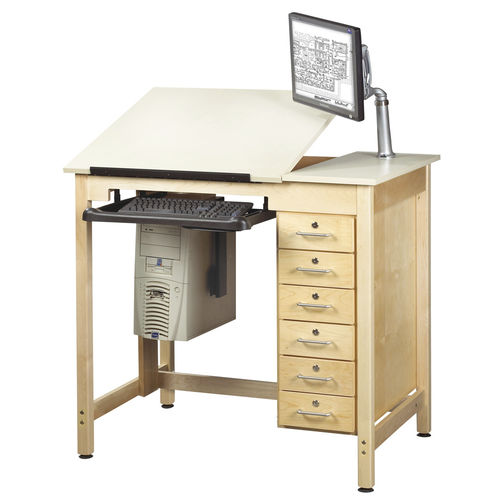 Tavolo da disegno in acero - CDTC-71 - DIVERSIFIED WOODCRAFTS - in plastica / rettangolare / con cassetti