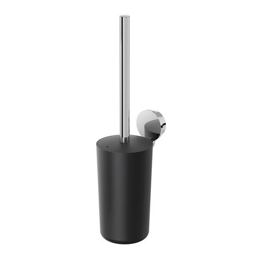 Portascopino per WC in metallo cromato - 917211-02 - Geesa - da parete / nero / levigato
