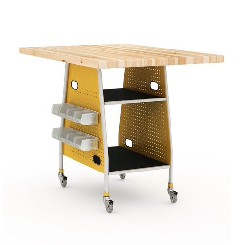 Tavolo da lavoro contemporaneo - MAKER INVENT - PARAGON FURNITURE INC - in laminato / con supporto in metallo / rettangolare