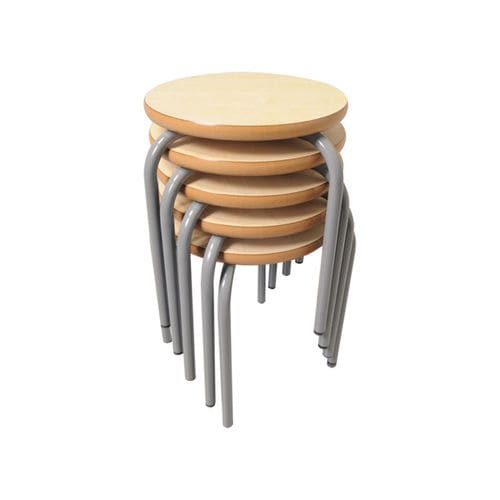 Sgabello contemporaneo - ambic educational - in MDF / con supporto in acciaio / impilabile