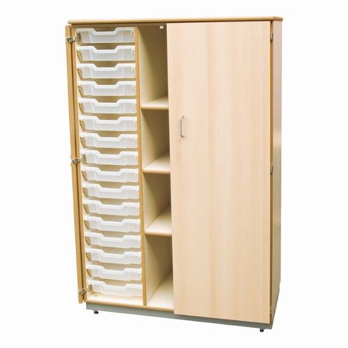 Armadio classificatore alto - ambic educational - in MDF / con sportello battente / con cassetti