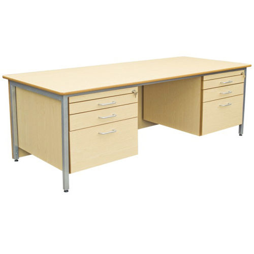 Scrivania per open space - DOUBLE PEDESTAL - ambic educational - in stile / in laminato / in acciaio