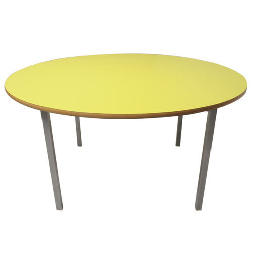 Tavolo per corsi di formazione contemporaneo - EXTRA SMALL - ambic educational - in MDF stratificato / con supporto in acciaio / circolare