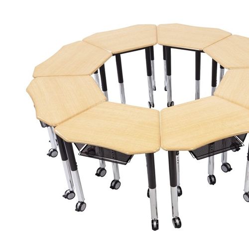 Tavolo per corsi di formazione contemporaneo - PETAL DESK SERIES  - Academia furnitures industries - in acciaio / in laminato ad alta pressione / con supporto in acciaio