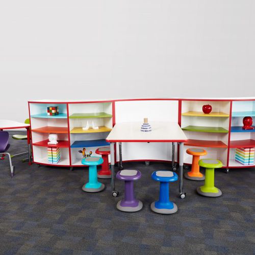Libreria modulare - STAX SERIES : DOUBLE MOBILE - Academia furnitures industries - a paravento / a rotelle / contemporanea